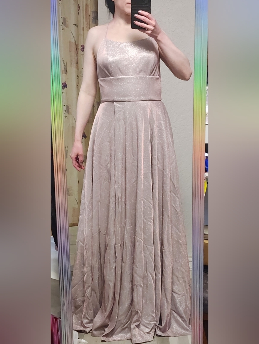 Pink/lilac Sparkly Iridescent Prom Dress